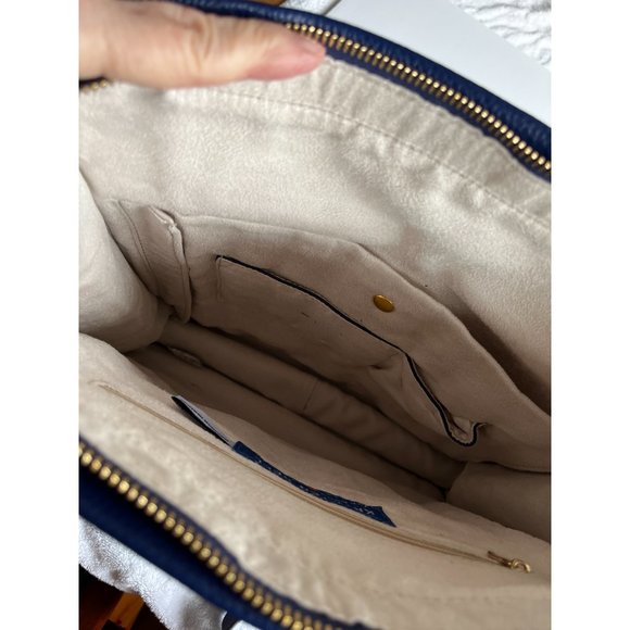 Kristen Bell for Erica Anenberg | Dark Blue Leather Purse w/Long Strap - Picture 4 of 8